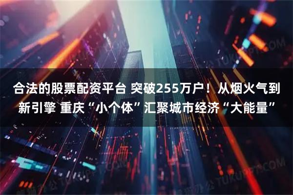 合法的股票配资平台 突破255万户！从烟火气到新引擎 重庆“小个体”汇聚城市经济“大能量”